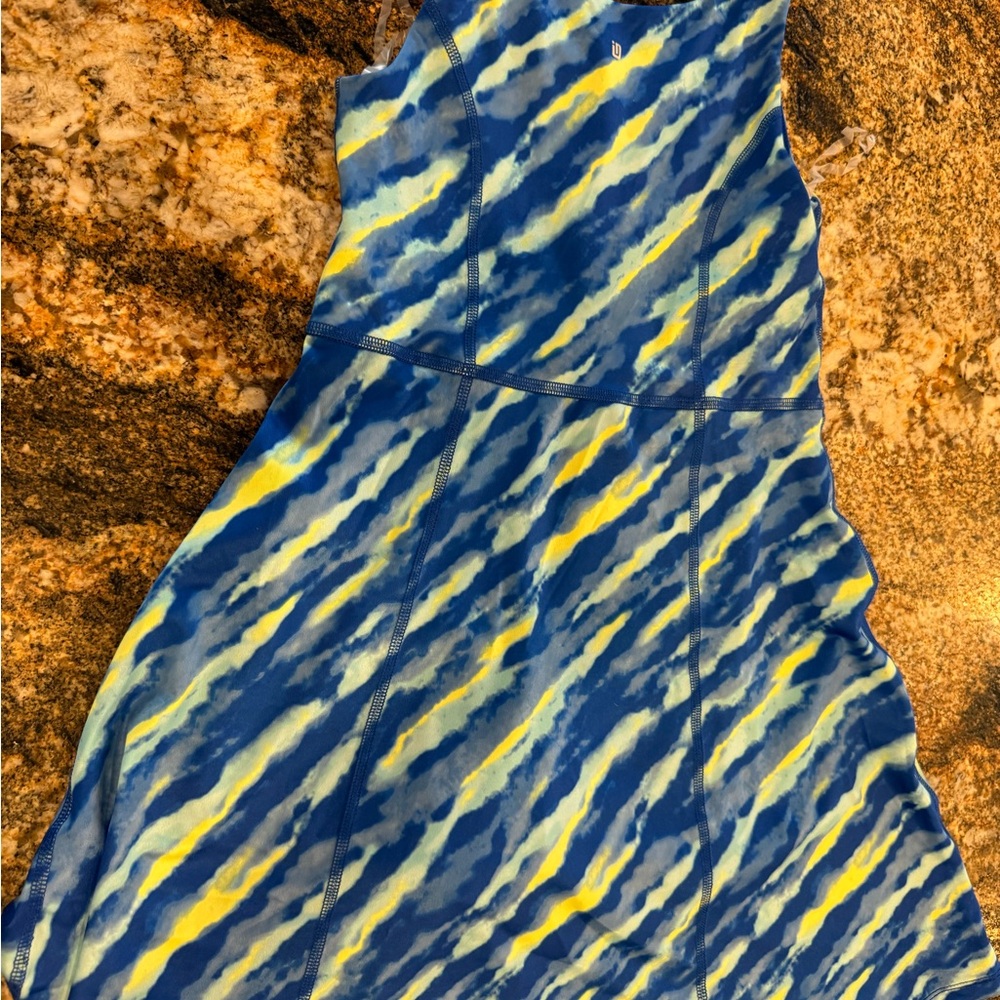 Blue and Yellow Patterned Dress